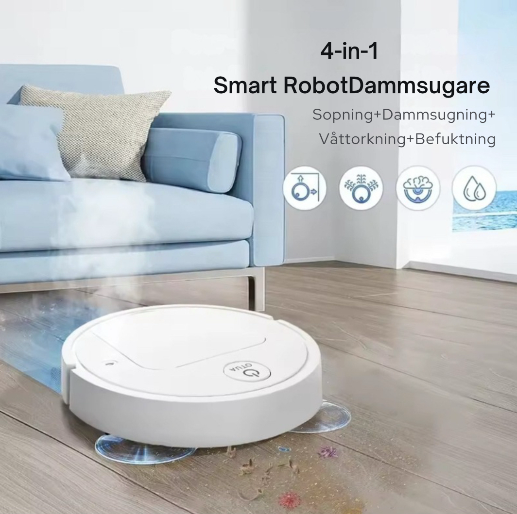 Smart Robot Dammsugare - 4 funktioner i 1